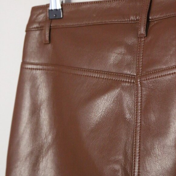 Wilfred Aritzia Beatrix Pants in Cognac Vegan Faux Leather Flared Pants 6 $148 - Picture 14 of 16